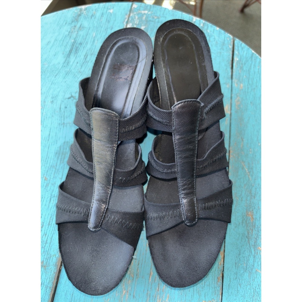 Donald J. Pliner Womens Belle S4 Slip On‎ Black Suede Wedge Sandals 9.5 M